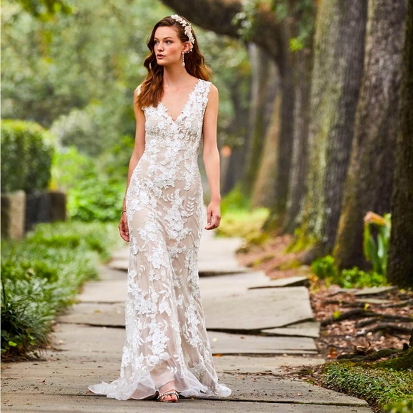 BHLDN Liesel Lace Wedding gown size 12 - Picture 1 of 10